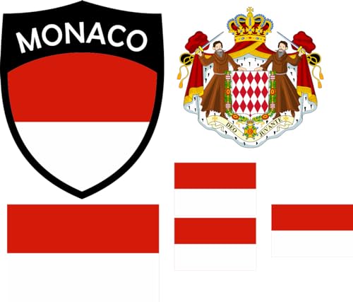 Monaco Aufbügler Wappen Transferbügeln Zum Aufbügeln 6 Stück Kleidungsstücke T-Shirt Bügelmotiv - 6B von daged