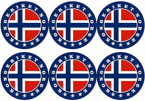 Norwegen Aufbügler Wappen Transferbügeln Ø65mm Zum Aufbügeln 6 Stück Kleidungsstücke T-Shirt Bügelmotiv EM - FH6 von daged