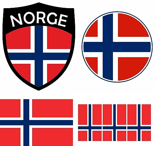 Norwegen Aufbügler Wappen Transferbügeln Zum Aufbügeln 6 Stück Kleidungsstücke T-Shirt Bügelmotiv - 6B von daged