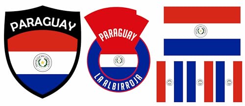 Paraguay Aufbügler Wappen Transferbügeln Zum Aufbügeln 6 Stück Kleidungsstücke T-Shirt Bügelmotiv - 6B von daged