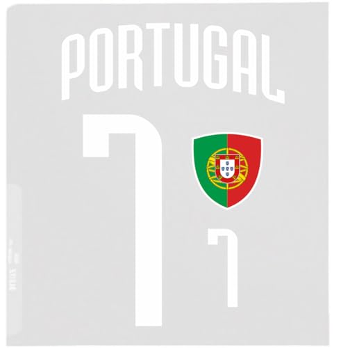 Portugal Aufbügler Wappen Nummer 7 Transfer Zum Aufbügeln 4 Stück Kleidungsstücke Bügeleisen oder Transferpresse T-Shirt Trikot Bügelmotiv - BR10 W von daged