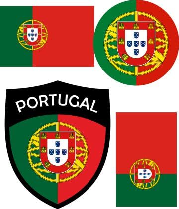 Portugal Aufbügler Wappen Transferbügeln Zum Aufbügeln 4 Stück Kleidungsstücke T-Shirt Bügelmotiv - 4B von daged