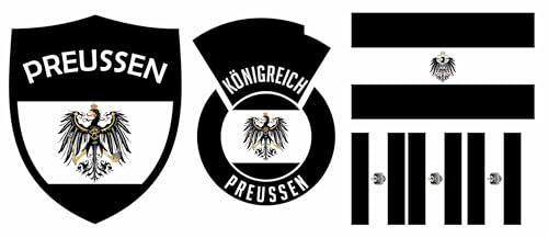 Preußen Aufbügler Wappen Transferbügeln Zum Aufbügeln 6 Stück Kleidungsstücke T-Shirt Bügelmotiv - 6B von daged