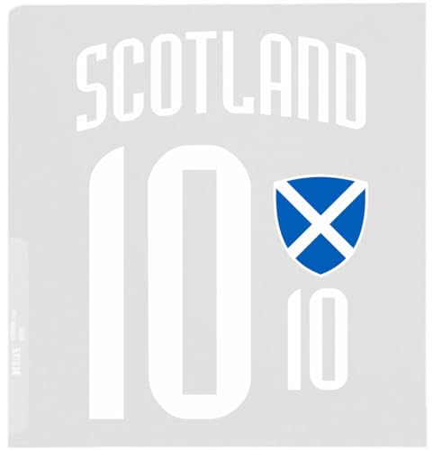 Schottland Aufbügler Wappen Nummer 10 Transfer Zum Aufbügeln 4 Stück Kleidungsstücke Bügeleisen oder Transferpresse T-Shirt Trikot Bügelmotiv - BR10 W von daged