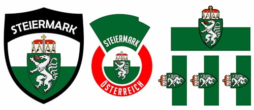 Steiermark Österreich Aufbügler Wappen Transferbügeln Zum Aufbügeln 6 Stück Kleidungsstücke T-Shirt Bügelmotiv - 6B von daged