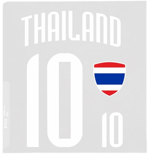 Thailand Aufbügler Wappen Nummer 10 Transfer Zum Aufbügeln 4 Stück Kleidungsstücke Bügeleisen oder Transferpresse T-Shirt Trikot Bügelmotiv - BR10 W von daged