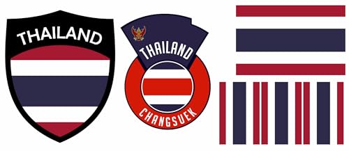 Thailand Aufbügler Wappen Transferbügeln Zum Aufbügeln 6 Stück Kleidungsstücke T-Shirt Bügelmotiv - 6B von daged