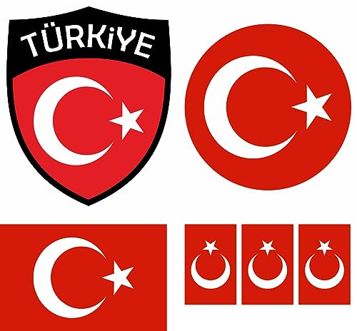 Türkei Aufbügler Wappen Transferbügeln Zum Aufbügeln 6 Stück Kleidungsstücke T-Shirt Bügelmotiv - 6B von daged