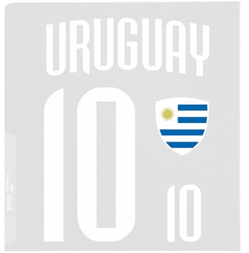 Uruguay Aufbügler Wappen Nummer 10 Transfer Zum Aufbügeln 4 Stück Kleidungsstücke Bügeleisen oder Transferpresse T-Shirt Trikot Bügelmotiv - BR10 W von daged