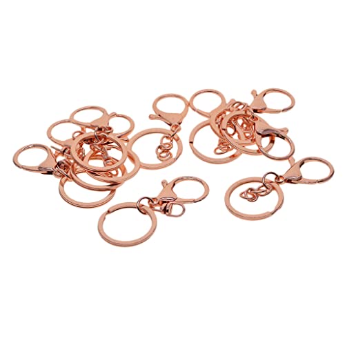 dailymall 10 Sätze Metall Karabinerverschlüsse Swivel Trigger Clips Karabinerhaken Schlüsselanhänger DIY Schmuck Machen Schlüsselanhänger Erkenntnisse Rose Go von dailymall