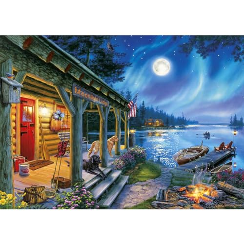 Baum Diamond Painting Landschaft,Seeufer Haus Diamond Painting Erwachsene Madchen Junge,DIY 5D Diamond Painting Kinder Bilder Wohnzimmer fur die Inneneinrichtung (30x40cm) von dajiangshidai