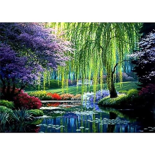 Park Wald Baum Diamond Painting Landschaft,Garten Diamond Painting Erwachsene Madchen Junge,DIY 5D Diamond Painting Kinder Bilder fur Wand Dekor 30x40cm von dajiangshidai