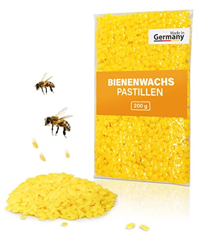 dakamilech reines Bienenwachs - Wachspastillen - Pastillen aus 100% Bienenwachs - Herstellung von Naturkosmetik - Naturwachs für Kerzen 200 g von dakamilech