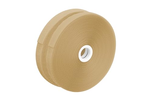 dalipo 17003 - Klettband zum annähen, 20 mm Breite, komplett Haken- und Flauschband, 10m, 25m Länge (Beige, 10m) von dalipo