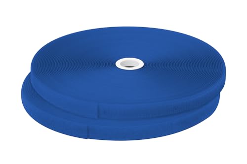 dalipo 17003 - Klettband zum annähen, 20 mm Breite, komplett Haken- und Flauschband, 10m, 25m Länge (Blau, 25m) von dalipo