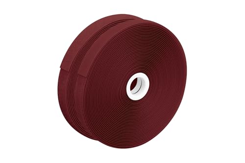 dalipo 17003 - Klettband zum annähen, 20 mm Breite, komplett Haken- und Flauschband, 10m, 25m Länge (Bordeaux, 10m) von dalipo