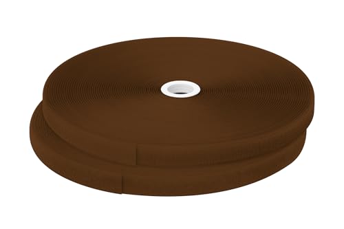 dalipo 17003 - Klettband zum annähen, 20 mm Breite, komplett Haken- und Flauschband, 10m, 25m Länge (Braun, 25m) von dalipo