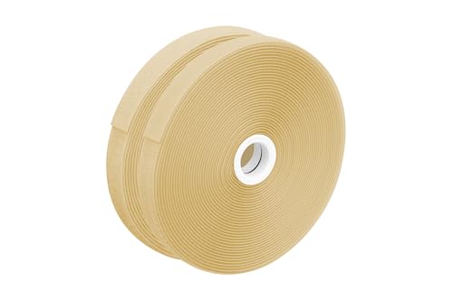 dalipo 17003 - Klettband zum annähen, 20 mm Breite, komplett Haken- und Flauschband, 10m, 25m Länge (Hellbeige, 10m) von dalipo