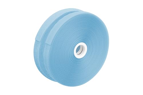 dalipo 17003 - Klettband zum annähen, 20 mm Breite, komplett Haken- und Flauschband, 10m, 25m Länge (Hellblau, 10m) von dalipo