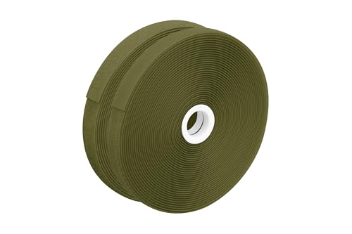 dalipo 17003 - Klettband zum annähen, 20 mm Breite, komplett Haken- und Flauschband, 10m, 25m Länge (Khaki, 10m) von dalipo