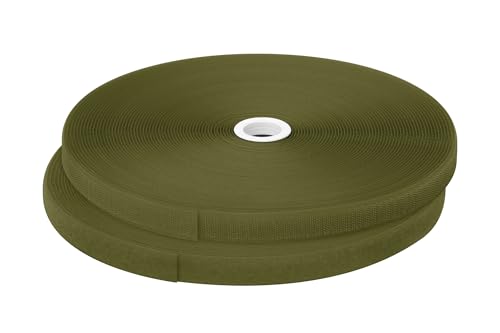 dalipo 17003 - Klettband zum annähen, 20 mm Breite, komplett Haken- und Flauschband, 10m, 25m Länge (Khaki, 25m) von dalipo