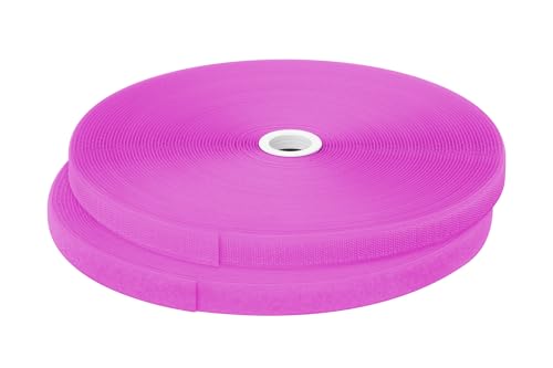 dalipo 17003 - Klettband zum annähen, 20 mm Breite, komplett Haken- und Flauschband, 10m, 25m Länge (Pink, 25m) von dalipo