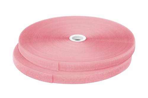 dalipo 17003 - Klettband zum annähen, 20 mm Breite, komplett Haken- und Flauschband, 10m, 25m Länge (Rosa, 25m) von dalipo