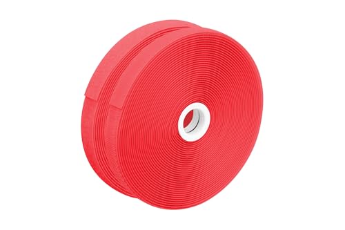 dalipo 17003 - Klettband zum annähen, 20 mm Breite, komplett Haken- und Flauschband, 10m, 25m Länge (Rot, 10m) von dalipo