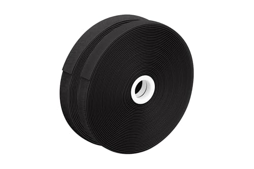 dalipo 17003 - Klettband zum annähen, 20 mm Breite, komplett Haken- und Flauschband, 10m, 25m Länge (Schwarz, 10m) von dalipo