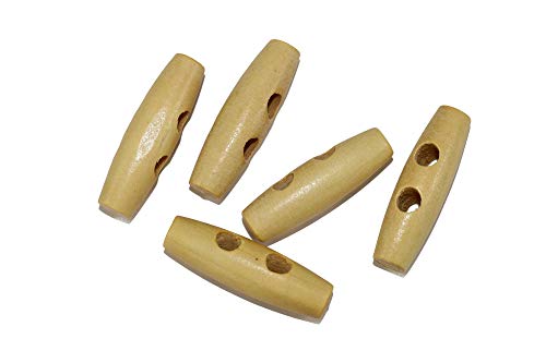 dalipo 22043 - Holzknopf, Knebelknopf, oval, 10 Stück - Farbe: Creme von dalipo