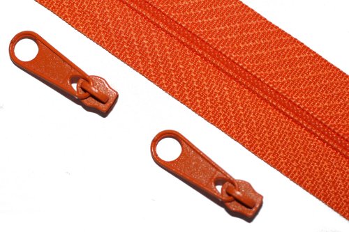 dalipo 32005 - Reißverschluss Meterware 3mm Spirale, inkl. 2 Zipper je Meter, orange von dalipo