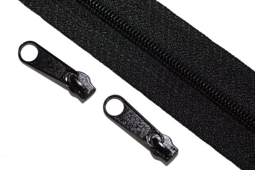 dalipo 32006 - Reißverschluss Meterware 5mm Spirale, inkl. 2 Zipper je Meter, schwarz von dalipo