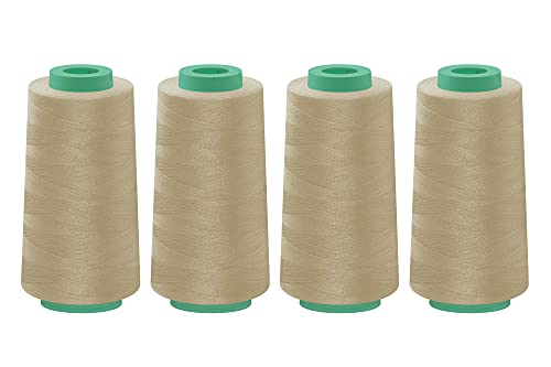 dalipo - Polyester Overlockgarn 4 x 2500m, beige von dalipo