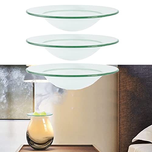 Dancepandas Ersatzschale für Duftlampe Glas 3 Stück 12CM Duftlampe Ersatzglas Wachsschmelze aus Glas Ersatz Ölwärmer Ersatzschälchen Platte für Ölbrenner Diversen Duftöle von dancepandas