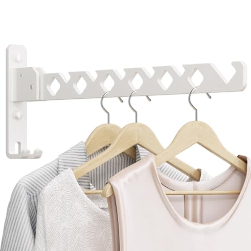 dancrul Weiß Kleiderbügel Rack Wand Montiert Trocknen Rack Mantel Haken Waschraum Zubehör Schrank Organizer von dancrul