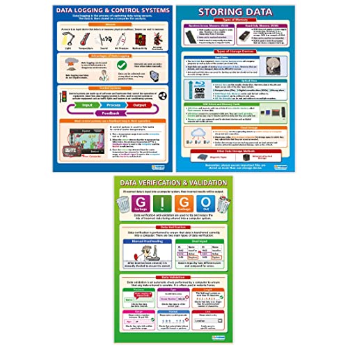 Daydream Education Daten-Poster, ICT-Poster, laminiertes Glanzpapier, 850 mm x 594 mm (A1), Informationsposter für das Klassenzimmer, Lernposter (evtl. nicht in deutscher Sprache) von Daydream Education