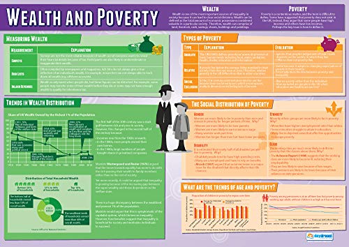 Daydream Education Poster „Reichtum und Armut“ (Wealth and Poverty), Soziologieposter, Glanzpapier, 850 x 594 mm (A1), Lernposter (evtl. nicht in deutscher Sprache) von Daydream Education