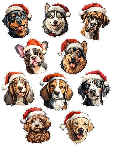 Verschiedene Größen x2 A4 Blatt Weihnachten Kunststoff Weihnachtsmann Nordpol Luftpost & Santa Spielzeug Fabrik Aufkleber Kawaii Weihnachtsaufkleber Hunde Weihnachtsaufkleber Katzen von decal arts