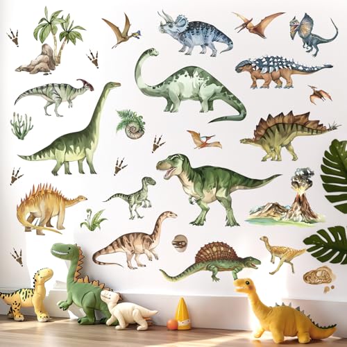 decalmile Wandtattoo Dinosaurier Jurassic World Wandaufkleber Dino Tiere Kinder Wandsticker Junge Wohnzimmer Schlafzimmer Kinderzimmer Wanddeko von decalmile