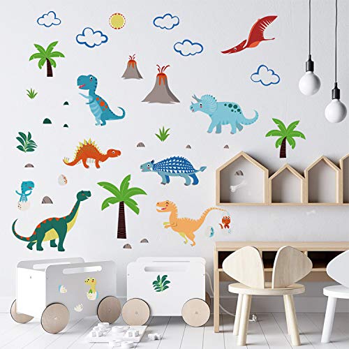 decalmile Wandtattoo Dinosaurier Wandsticker Tiere Wandaufkleber Kinderzimmer Jungen Babyzimmer Wanddeko von decalmile