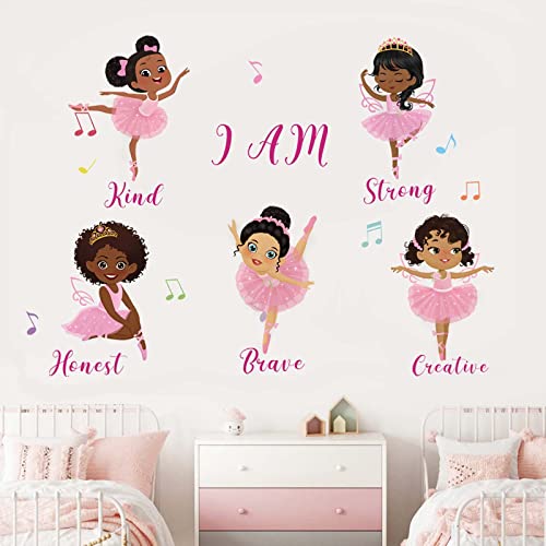 decalmile Wandtattoo Mädchen Ballerina Wandaufkleber Ballett Fee Wandsticker Babyzimmer Kinderzimmer Mädchen Schlafzimmer Wanddeko von decalmile