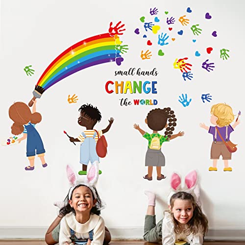 decalmile Wandtattoo Regenbogen Spruch Motivation Wandaufkleber Regenbogen Wandsticker Klassenzimmer Kinderzimmer Babyzimmer Wanddeko von decalmile