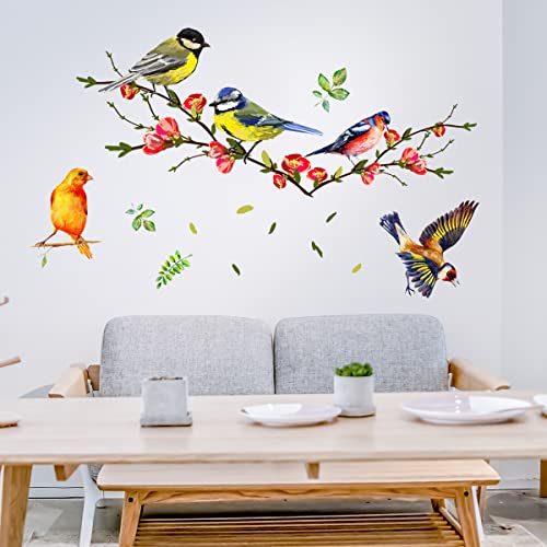 Wandtattoo Vögel Baum Zweige Wandaufkleber Papagei Blumen Wandsticker für Kinderzimmer Schlafzimmer Wohnzimmer Wanddeko von decalsweet