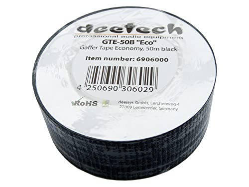 Gaffa Tape 50mm x 50m Gewebe-Klebeband Panzer-Band-Tape Stagetape schwarz von deetech