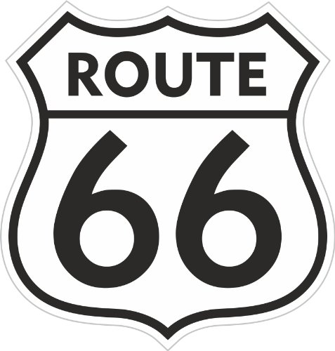 Aufkleber ROUTE 66, 5 cm, PVC Sticker selbstklebend von deformaze