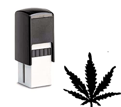 Bonuskartenstempel mit Motiv Hanfblatt Hanf Cannabis Stempel inkl. Stempelkissen Bonusstempel für Bonuskarte Rabattkarten Kundenkarte 10 x 10 mm von dekolando