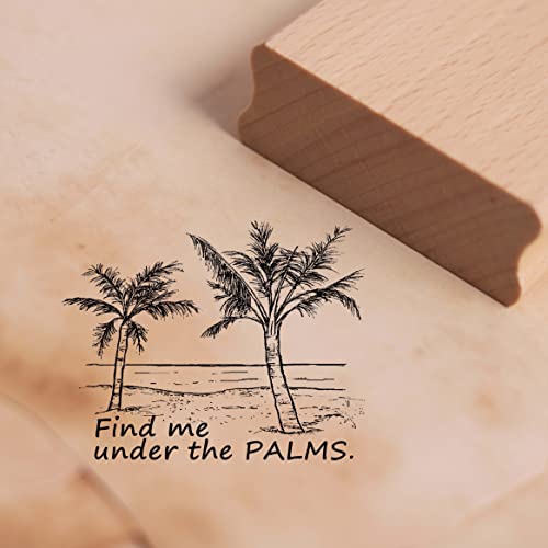 Motivstempel Find me under the palms Stempel Palmen 48 x 38 mm von dekolando