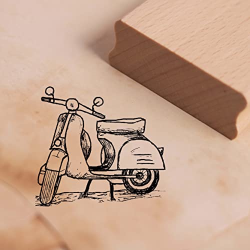 Motivstempel Motorroller Stempel Vintage Roller 28 x 26 mm von dekolando