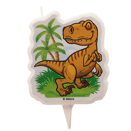 Dekora - Kuchendeko Geburtstag | Dinosaurier Geburtstagskerze Kinder - T-Rex 7,5 cm, Mehrfarbig, 345386 Dekora - Kuchendeko Geburtstag | Dinosaurier Geburtstagskerze Kinder - T-Rex 7,5 cm, Mehrfarbig, 345386 von dekora