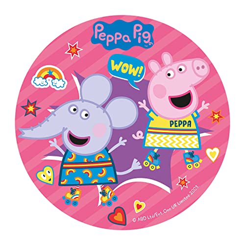 Dekora - Tortendeko Essbar | Peppa Wutz Tortenaufleger aus zuckerfreiem Esspapier - 20 cm, Mittel von dekora